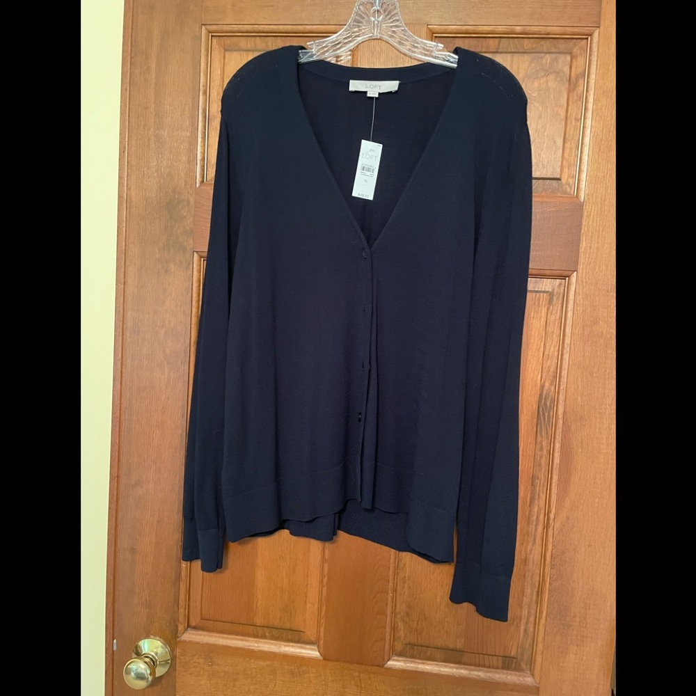 Loft thin navy cardigan